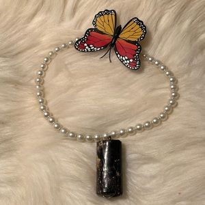 Faux Pearls & Stretchy One of a Kind Rare Unique Handmde Charm